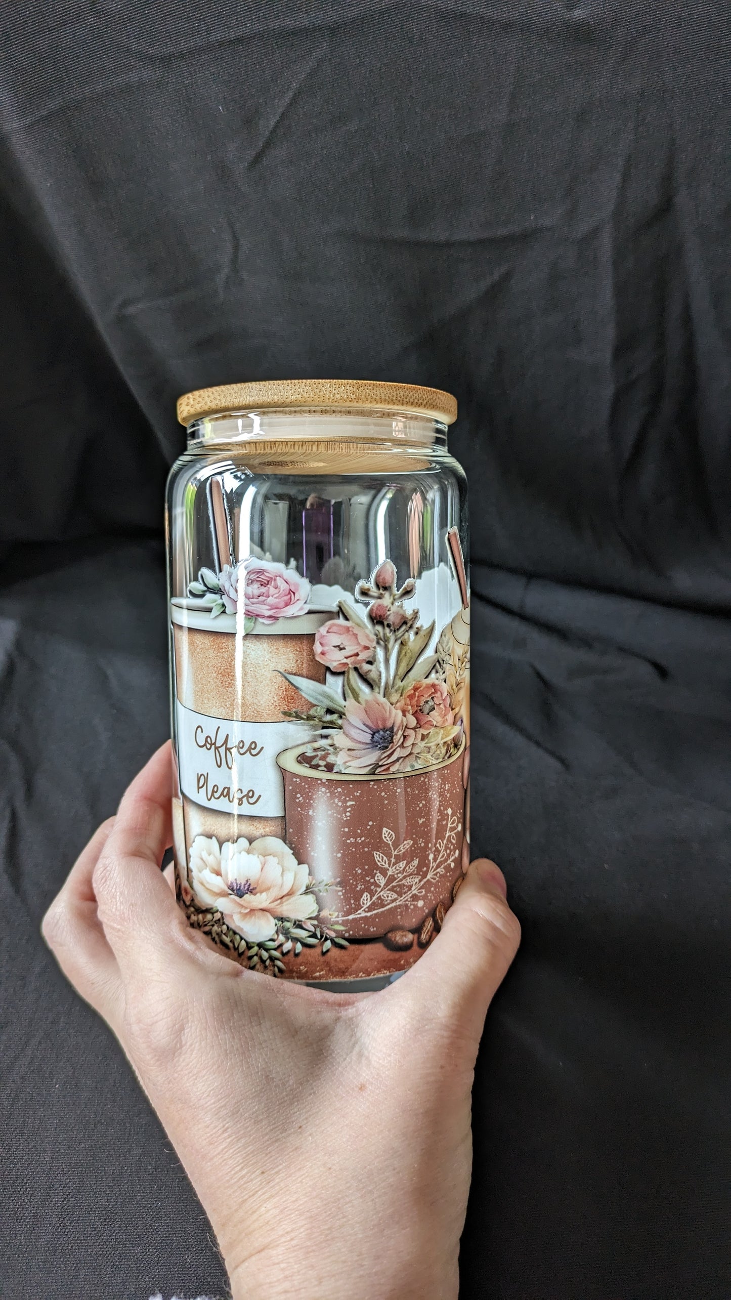 Coffee time glass can