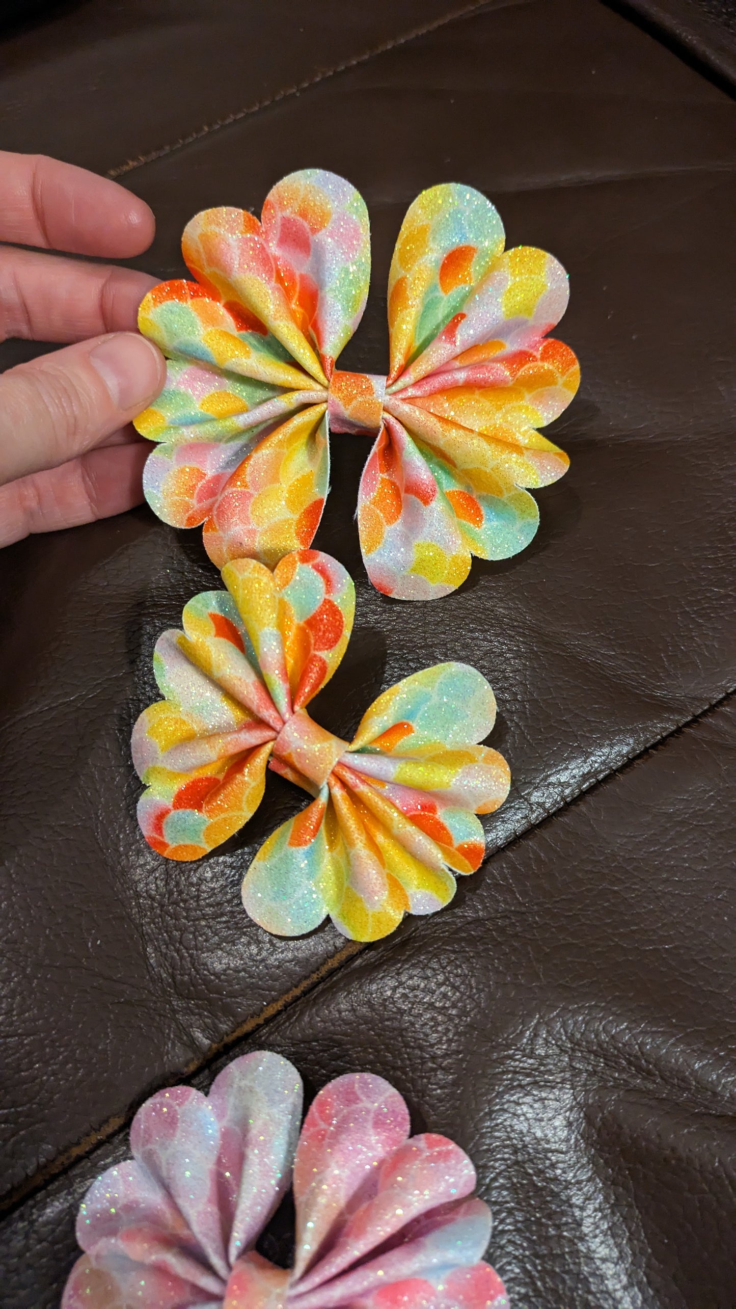 Yellow sparkly bows
