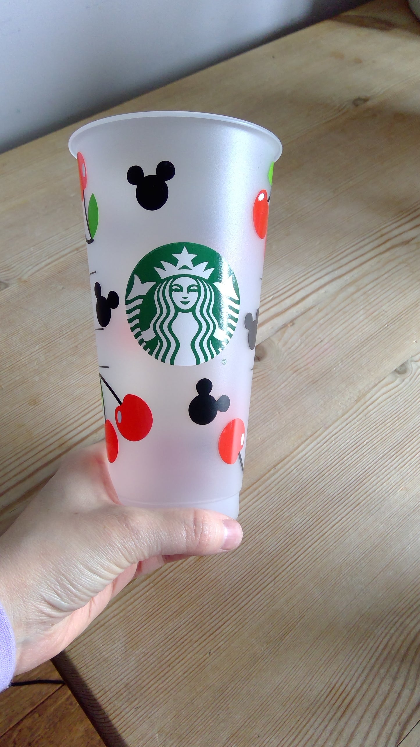 Starbucks Mickey heads and cherries Cold cup