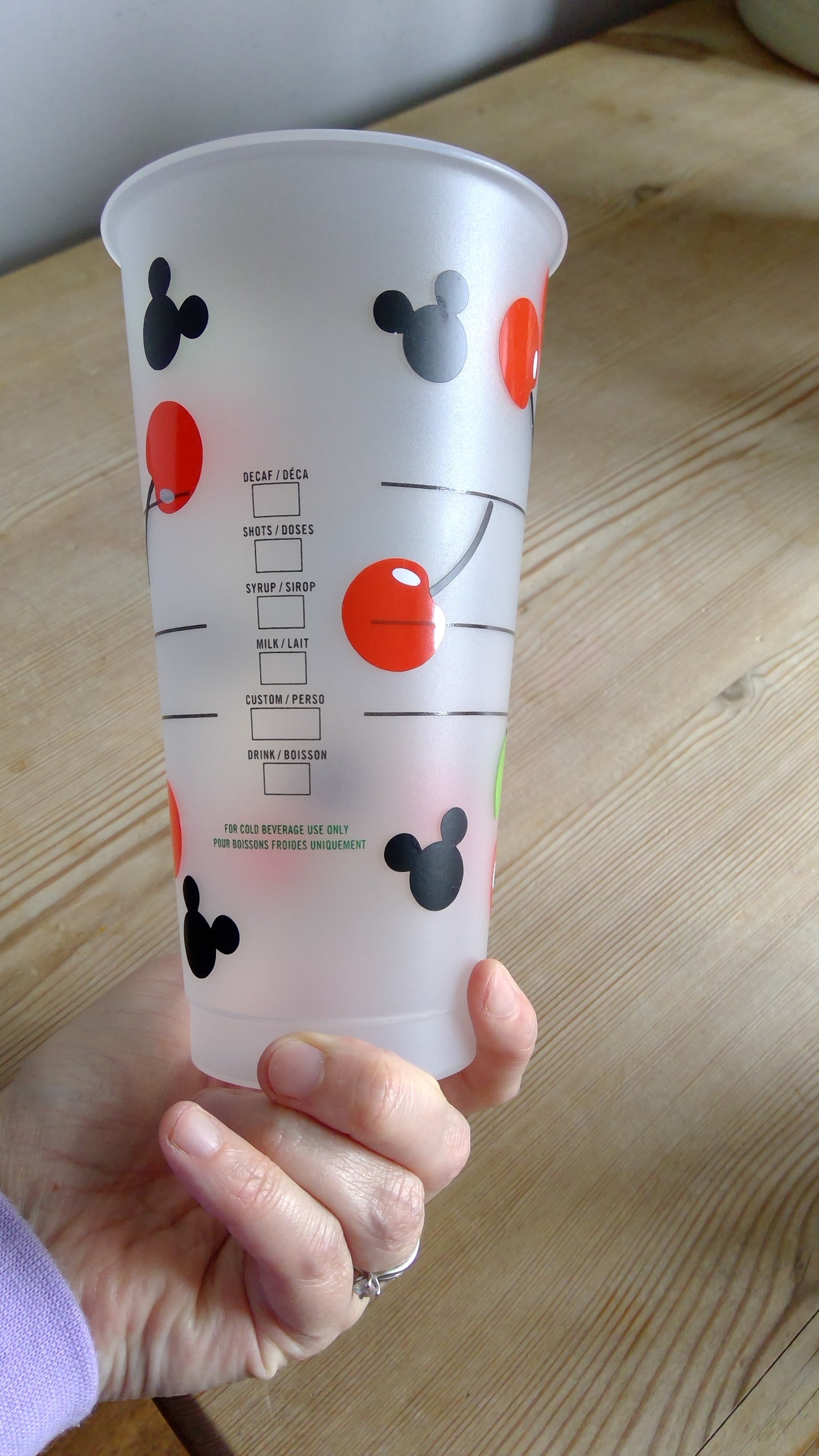 Starbucks Mickey heads and cherries Cold cup
