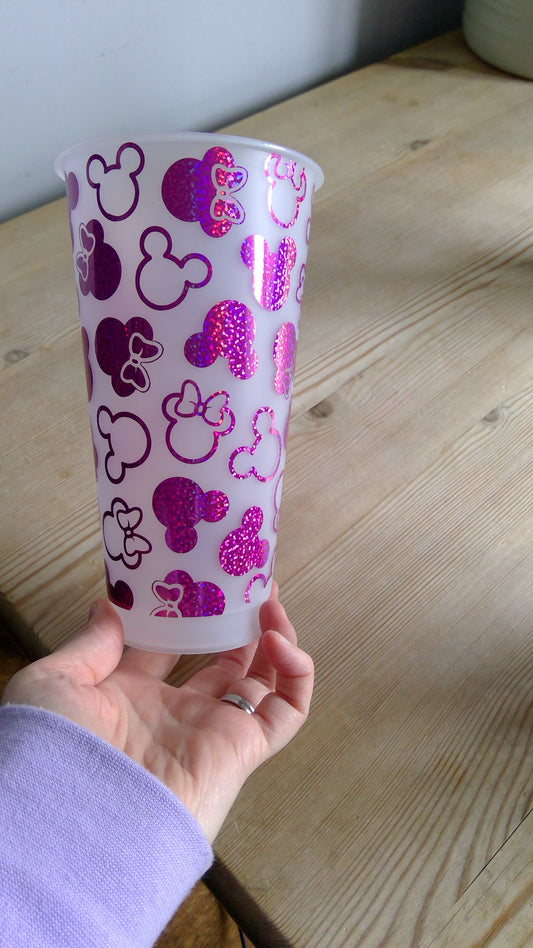Minnie and Mickey head cold cup