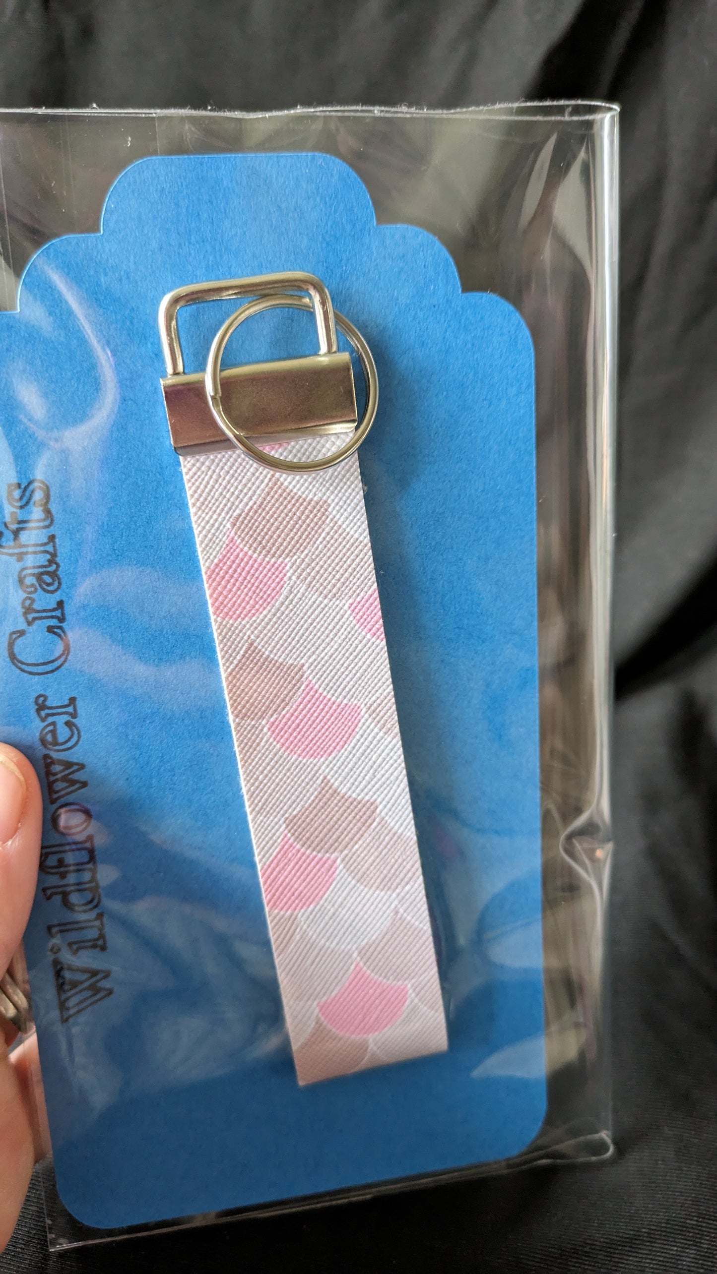 Grey & Pink wristlet