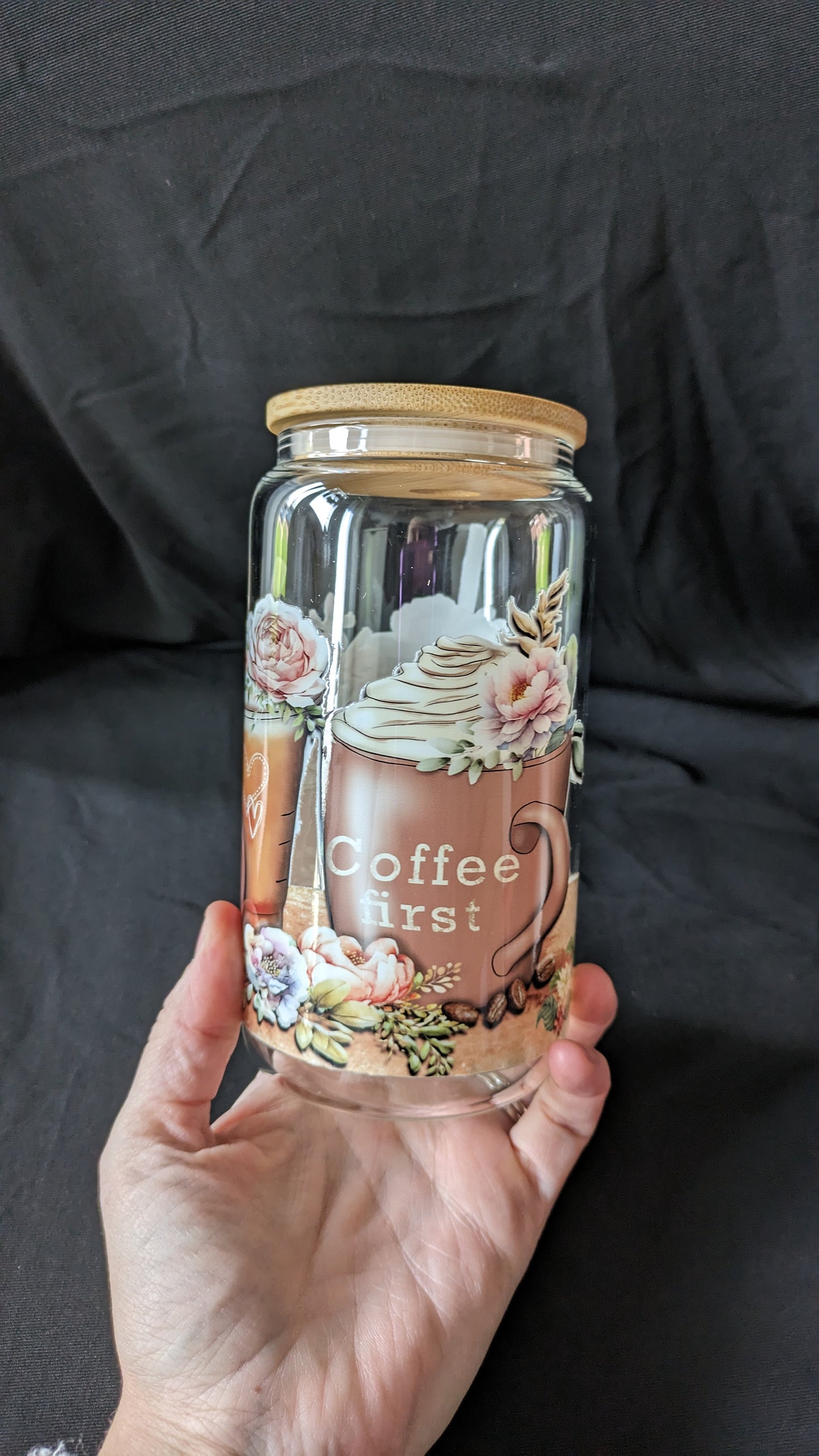 Coffee time glass can