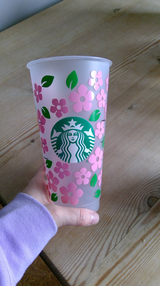 Starbucks flower cold cup